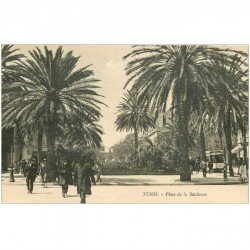 carte postale ancienne Tunisie. TUNIS. Place de la Résidence