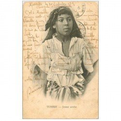 carte postale ancienne Tunisie. Une Jeune Arabe 1905