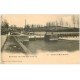 carte postale ancienne 02 MONT-SAINT-PERE. Ecluse et Péniche. Carte Pionnière vers 1900 vierge