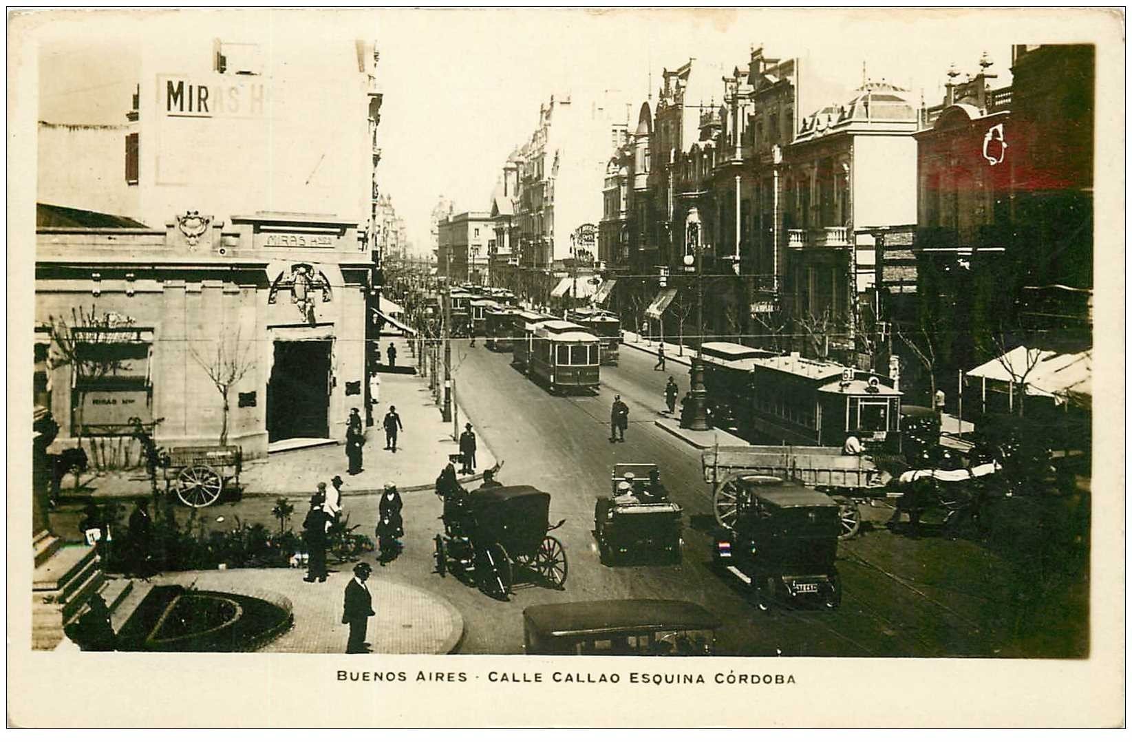 ARGENTINE. Buenos Aires. Calle Callao Esquina Cordoba. Photo carte postale émaillographie
