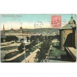 carte postale ancienne MONTREAL. Dominion Square 1908