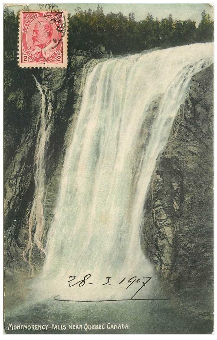 carte postale ancienne QUEBEC. Montmorency Falls 1907