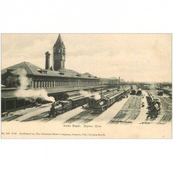 carte postale ancienne DENVER. Union Depot Colo. Trains et Gare