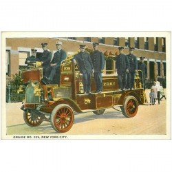 carte postale ancienne NEW YORK CITY. Engine Fire n° 239. Voiture de Sapeurs Pompiers