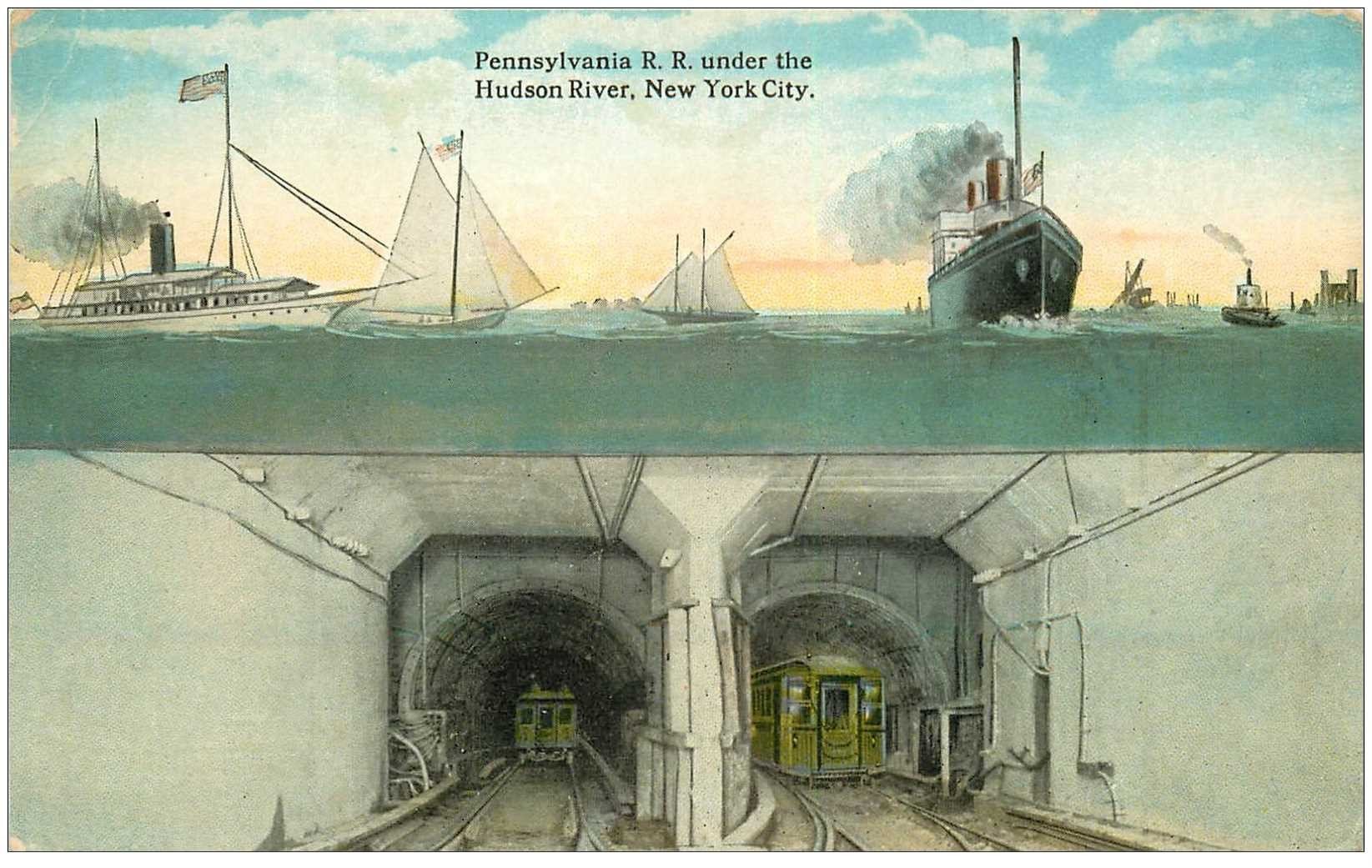 NEW YORK CITY. Pennsylvania Tunnel R.R under the Hudson River