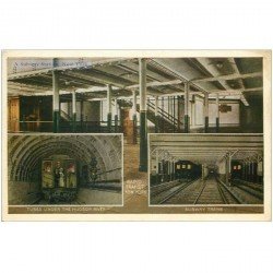 carte postale ancienne NEW YORK. A Subway Station Trains