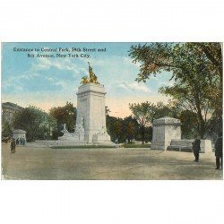 carte postale ancienne NEW YORK. Entrance to Central Park 59 th Street and 8 th Avenue