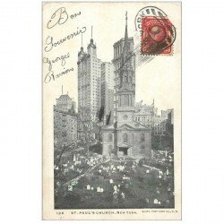 carte postale ancienne NEW YORK. Saint Paul's Church 1906