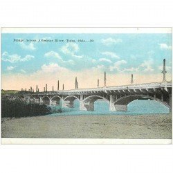 carte postale ancienne OKLAOMA. Bridge Across Arkansas River Tulsa