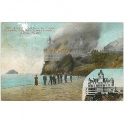 carte postale ancienne SAN FRANCISCO. Cliff House totally destroyed 1908
