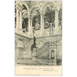 carte postale ancienne WASHINGTON. Library of Congress Main Entrance Hall