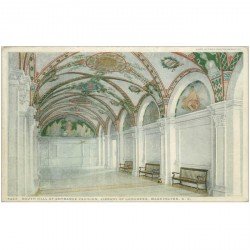carte postale ancienne WASHINGTON. Library of Congress South Hall of entrace Pavillon