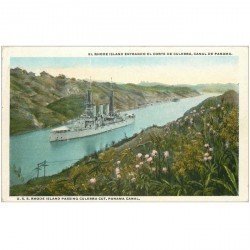 carte postale ancienne PANAMA CANAL. El Rhode Island entrado el Corte de Culebra