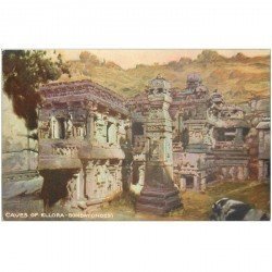 carte postale ancienne INDE. Bombay Caves of Ellora