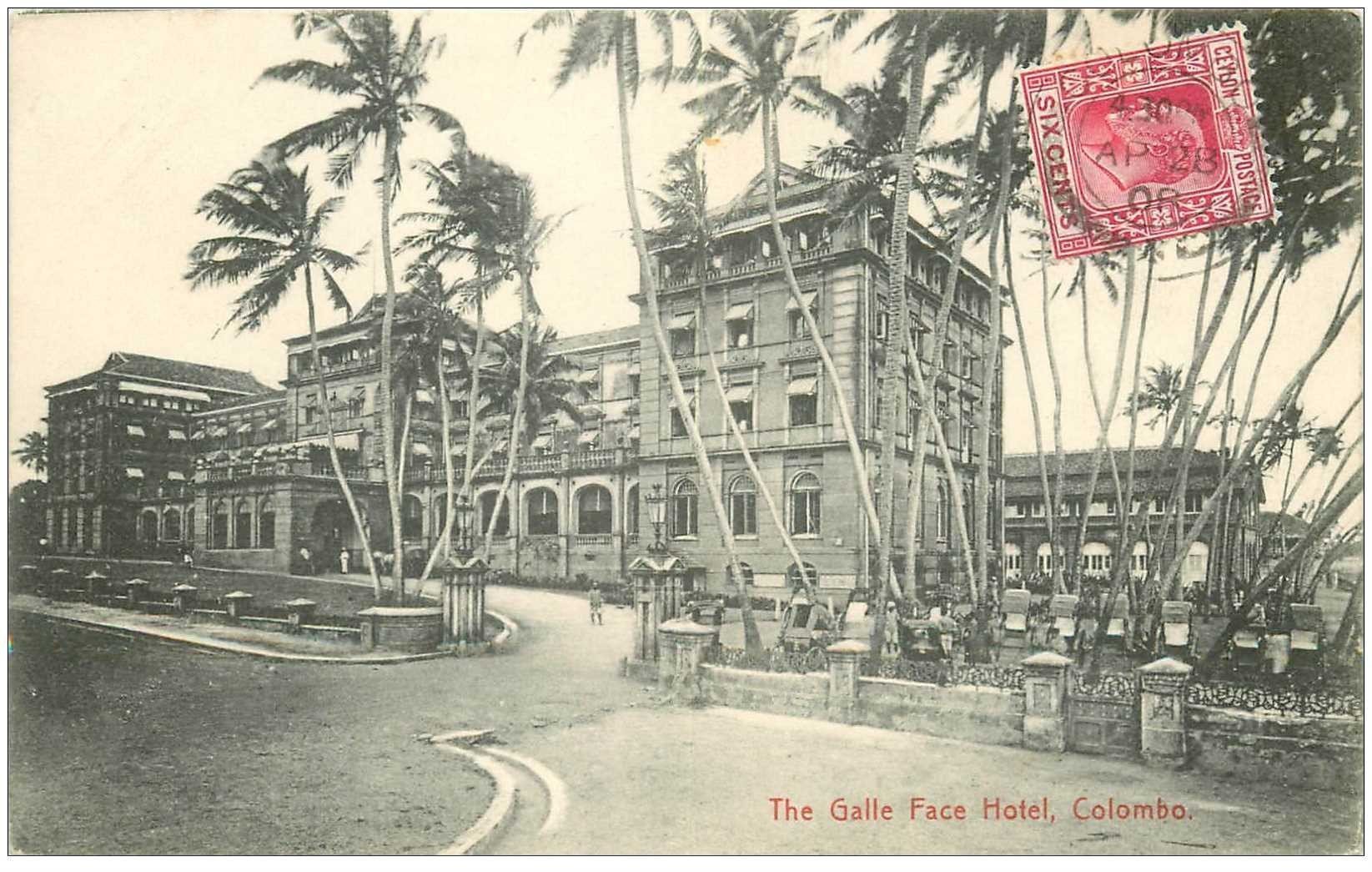 carte postale ancienne INDE. Colombo. The Galle Face Hotel 1908