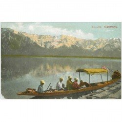 carte postale ancienne INDE. Dal Lake Kashmere (dédaut coin gauche)...