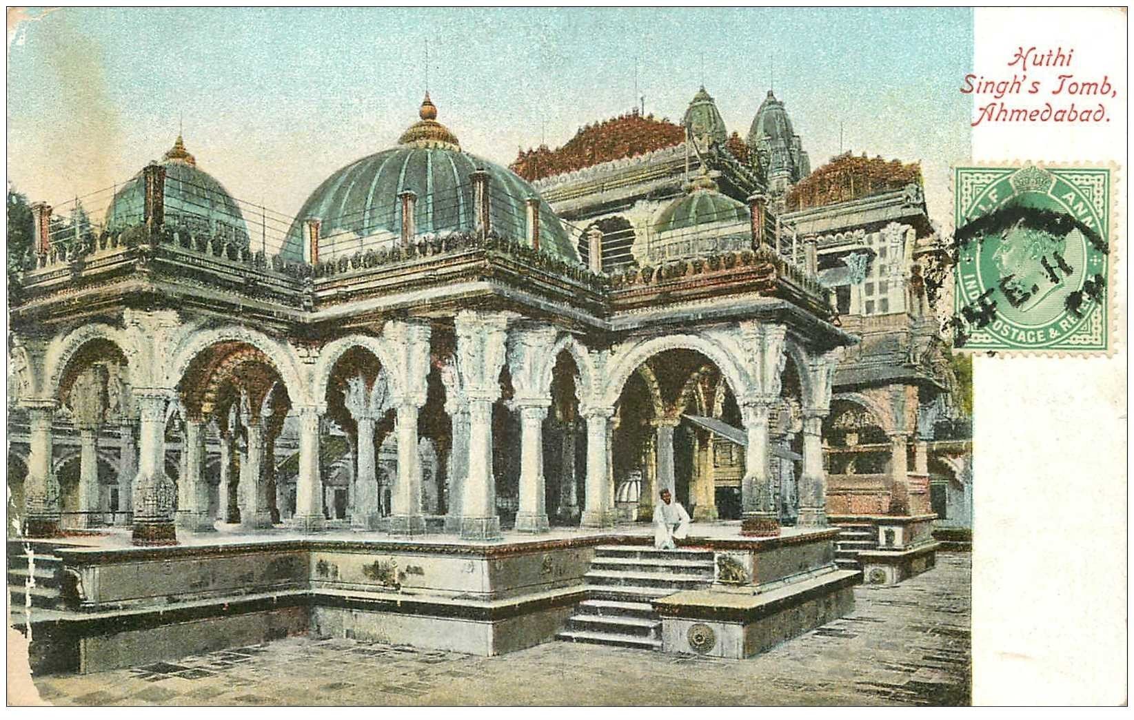 carte postale ancienne INDE. Huthi Singh's Tomb Ahmedabad 1911