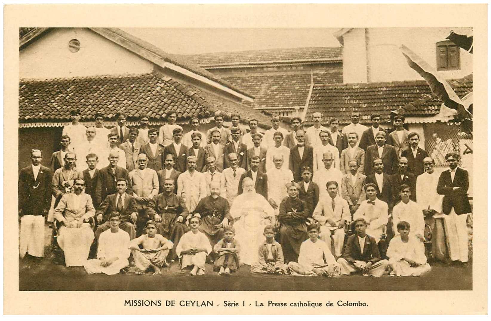 carte postale ancienne INDE. Missions Ceylan Ceylon. La Presse catholique de Colombo