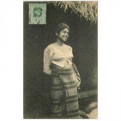 carte postale ancienne INDE. Une Beauté Singhalese au Village Beauty 1908
