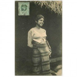 carte postale ancienne INDE. Une Beauté Singhalese au Village Beauty 1908