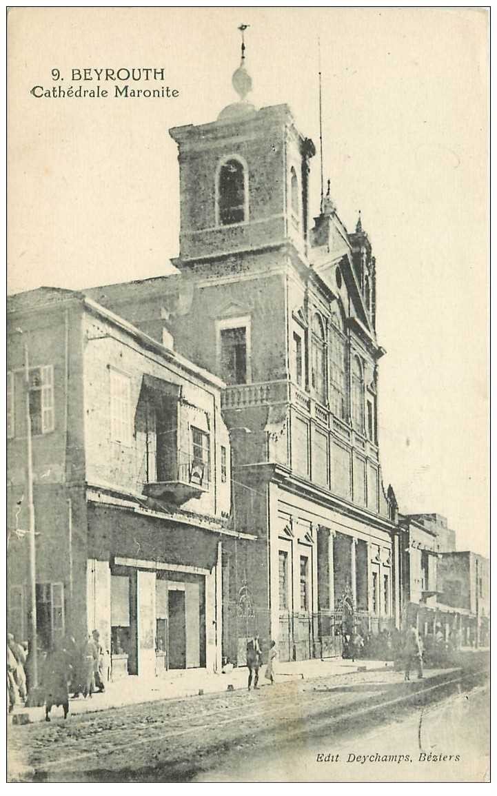 carte postale ancienne Liban Syrie. BEYROUTH. Cathédrale Maronite