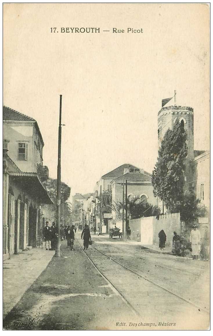 carte postale ancienne LIBAN. Beyrouth rue Picot