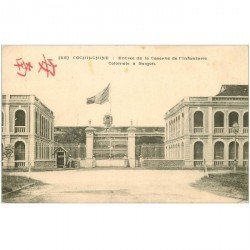 carte postale ancienne VIET-NAM. Saïgon. Entrée Caserne Infanterie Coloniale