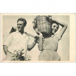 carte postale ancienne ASIE. Palestine Israël. Kvutzah Schiller. Joy in work