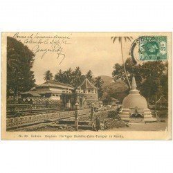 carte postale ancienne SRI LANKA. Ceylon Heiliger Buddha Zahn Tempel in Kandy 1912