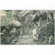 carte postale ancienne SRI LANKA. Colombo. Native Huts Cotta 1908