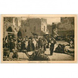 carte postale ancienne ASIE. Palestine Israël. Bethlehem Market Place 1921