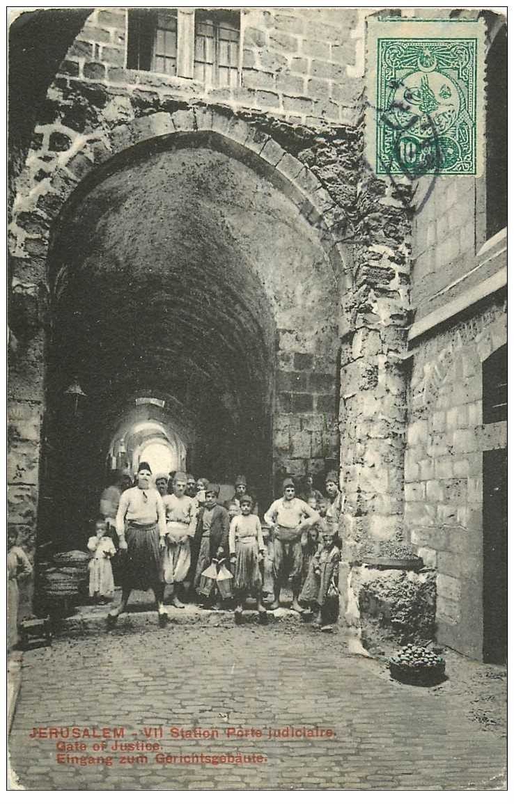 Images de paysages cités dans l'œuvre de Maria Valtorta Carte-postale-ancienne-israel-palestine-porte-judiciaire-de-la-vii-station