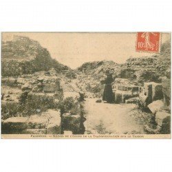 carte postale ancienne ISRAEL PALESTINE. Ruines Eglise de la Transfiguration sur le Thabor 1910 animation