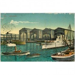 carte postale ancienne ALLEMAGNE. Kiel Vulkanwerft 1911. Pli coin gauche