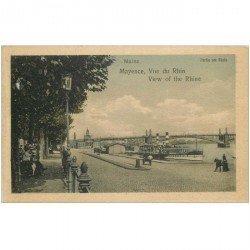 carte postale ancienne ALLEMAGNE. Mayence Mainz. View of the Rhine Rhein Rhin