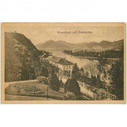 carte postale ancienne Allemagne. Rolandseck mit Drachenfels 1919