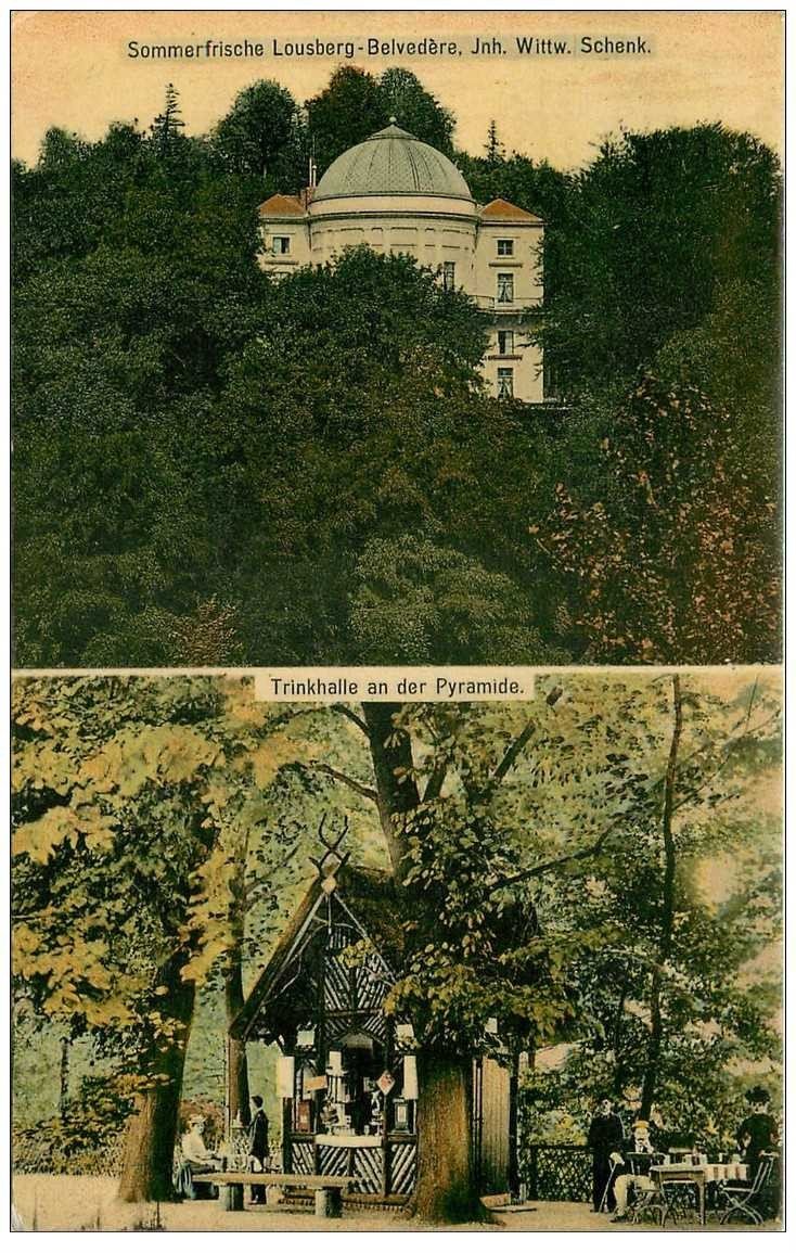 carte postale ancienne ALLEMAGNE. Sommerfrische Lousberg Belvedère Schenk. Trinkhalle an der Pyramide 1907
