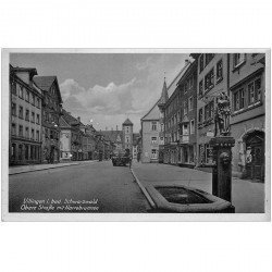 carte postale ancienne Allemagne. Villingen i Bad. Schwarrzwald Obere Strasse mit Narrobrunnen