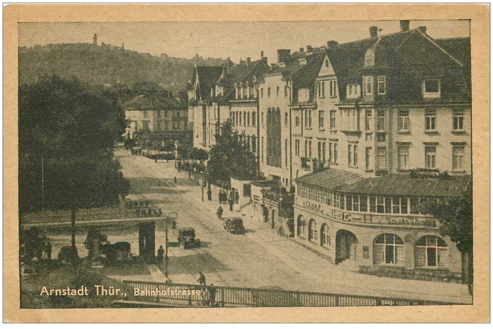 carte postale ancienne Arnstadt Thür Bahnhofstrasse