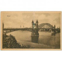 carte postale ancienne BONN. Le Pont métallique 1919