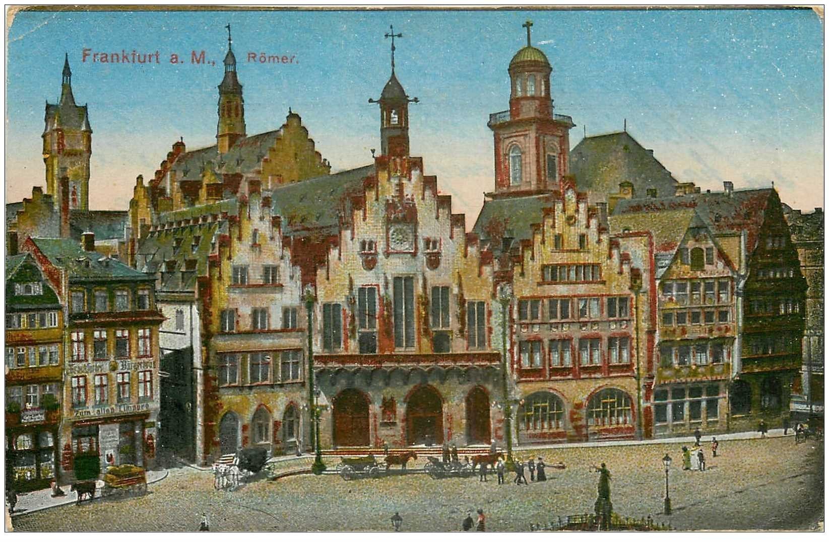 carte postale ancienne DEUTSCH ALLEMAGNE. Frankfurt Römer (mini pli coin gauche)...