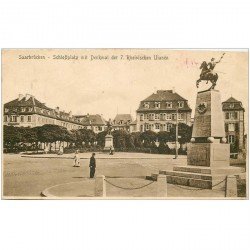 carte postale ancienne DEUTSCH ALLEMAGNE. Saarbrücken Schlosplatz