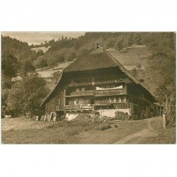 carte postale ancienne DEUTSCH ALLEMAGNE. Schwarzwald Bauernhaus 1913 carte déliassée
