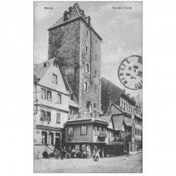 carte postale ancienne DEUTSCHES ALLEMAGNE. Mainz Eiserner Turm 1928 timbre absent