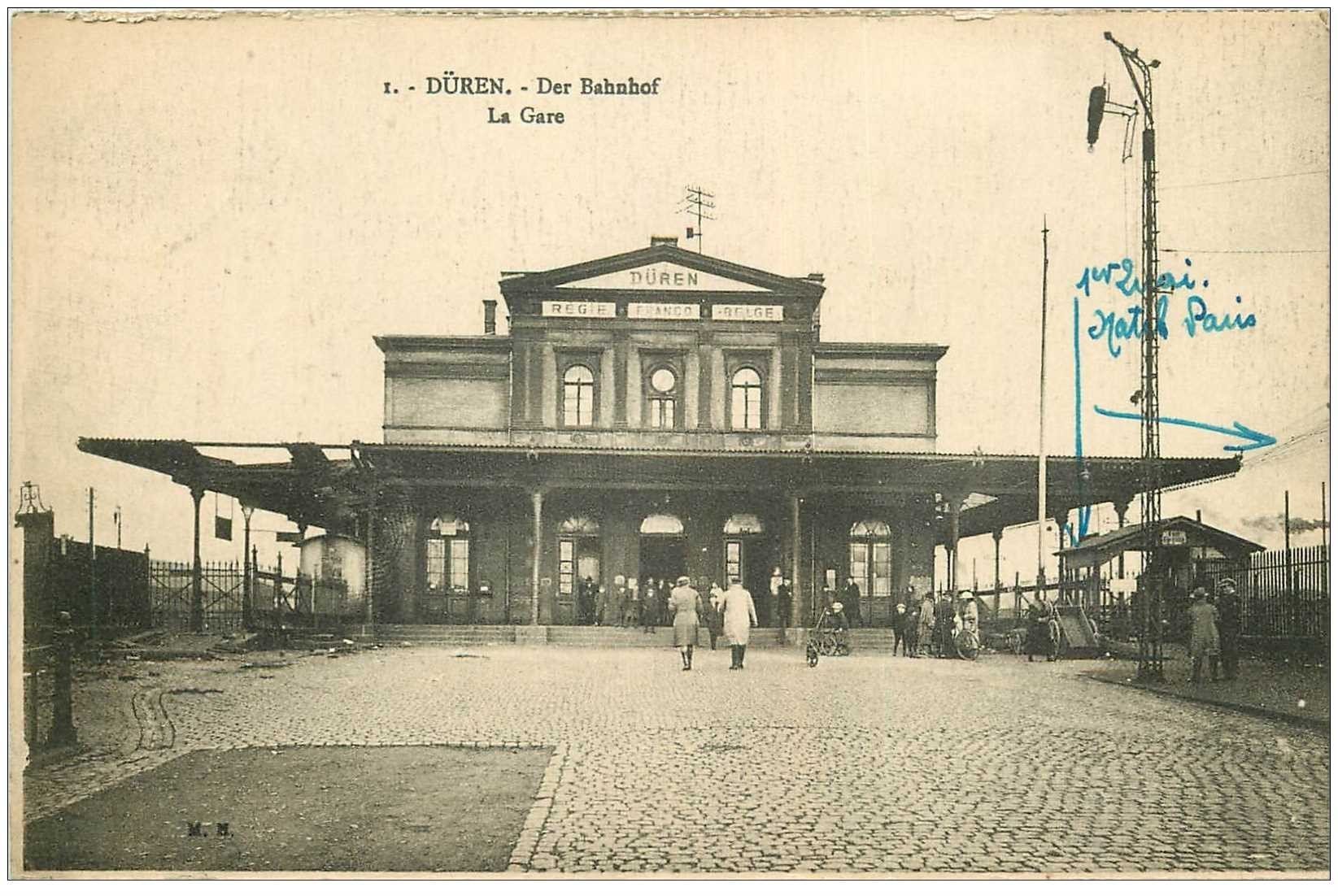 DÜREN. Der Bahnhof. La Gare 1925