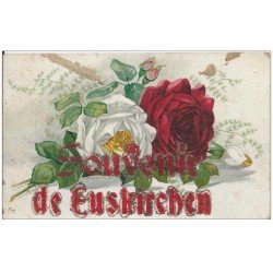 EUSKIRCHEN. Fleurs Roses et souvenir en paillettes rouges et argents