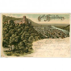 carte postale ancienne GRUSS aus HEIDELBERG 1901