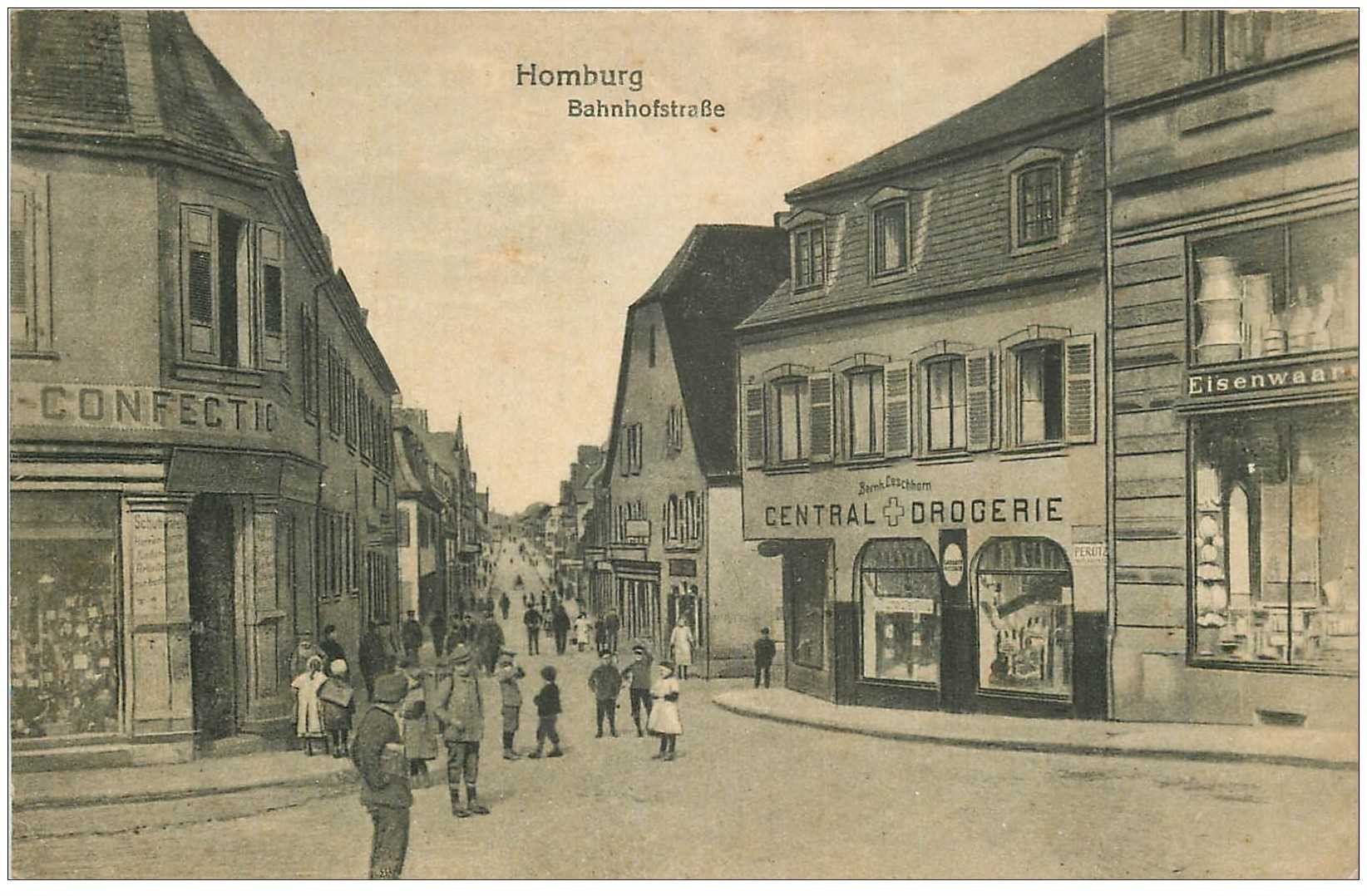 HOMBURG. Bahnofstrasse 1918 Central Drogerie