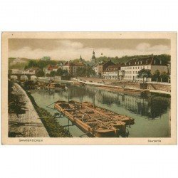 SAARBRÜCKEN. Saarpartie avec Péniches 1919