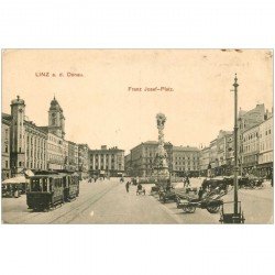 carte postale ancienne AUTRICHE OSTERREICH. Linz Donau Franz Josef Platz